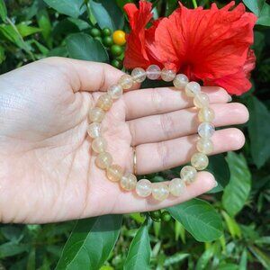 8MM Rutilated Quartz Bead Stretchy Bracelet